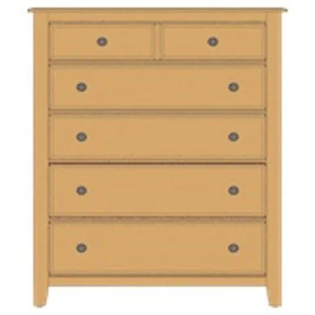 Solid Wood Loft Chest - 5 Drawers